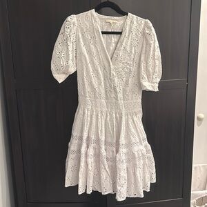 Maje White Lace Embroidered Floral Eyelet Mini Dress Size: 38  NWOT